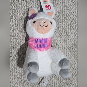 9-Inch White Plush Llama Toy with Pink Scarf.  Brand New